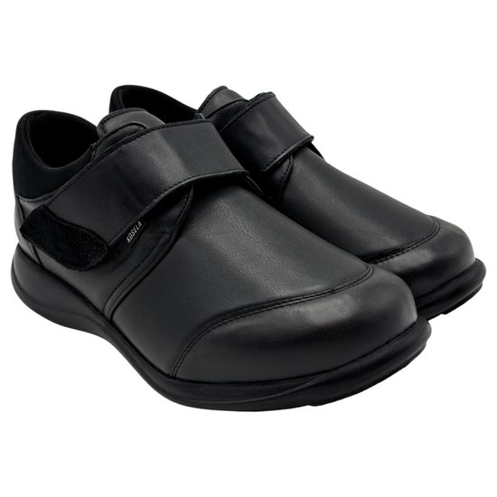 Zdravotní polobotky dámské černé Axel kožené AX1986 K-M na široké chodidlo