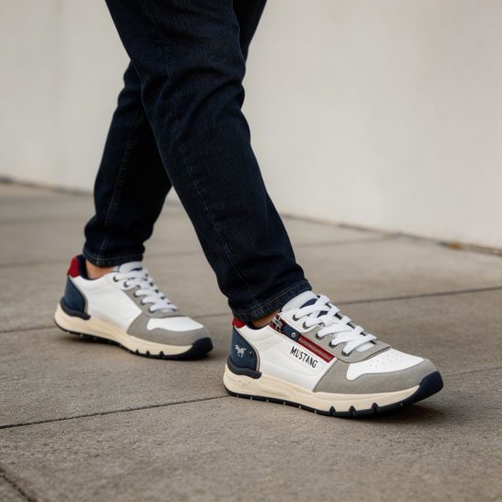 Nadměrné pánské tenisky bílé Mustang 15M0051007