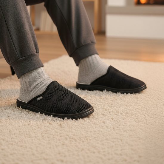 Pantofle Dr. Orto černé 132M016 na široké chodidlo