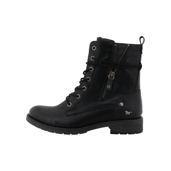 Nadměrné dámské zimní kotníkové boty černé Mustang 15M0052001