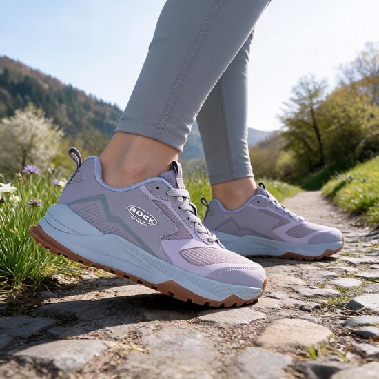 Dámské nízké trekové boty fialkové Rock Spring Soccoro na široké chodidlo