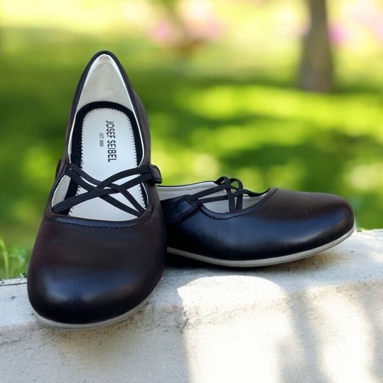 Baleríny černé Josef Seibel kožené Fiona 39 široká špička