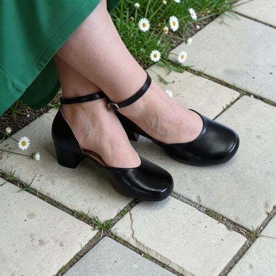 Černé bosolodičky Helena - široká špička (Široké)