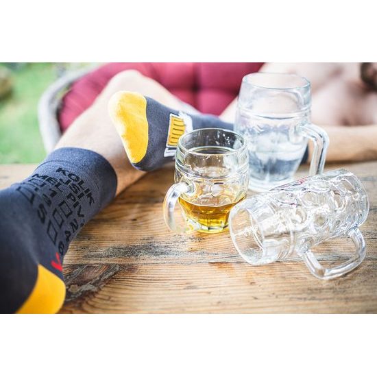 Veselé bavlněné ponožky VoXX PIVoXX 3 páry pivo