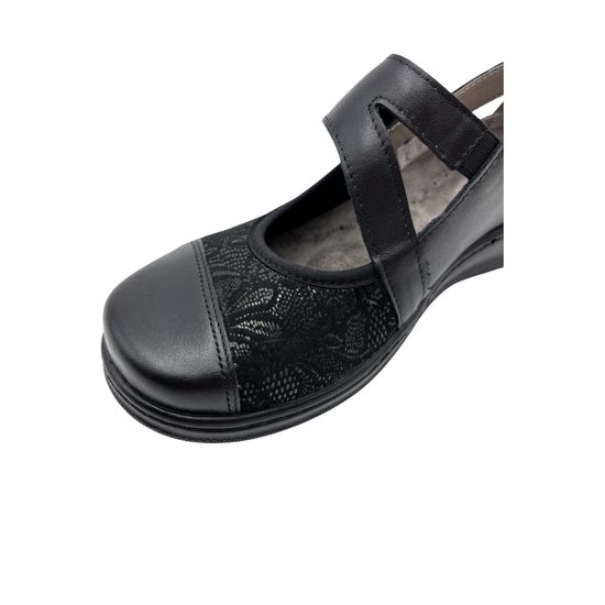 Baleríny dámské černé Axel kožené 1878 na široké chodidlo