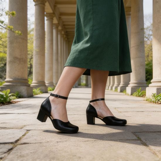 Černé bosolodičky Helena - široká špička (Široké)