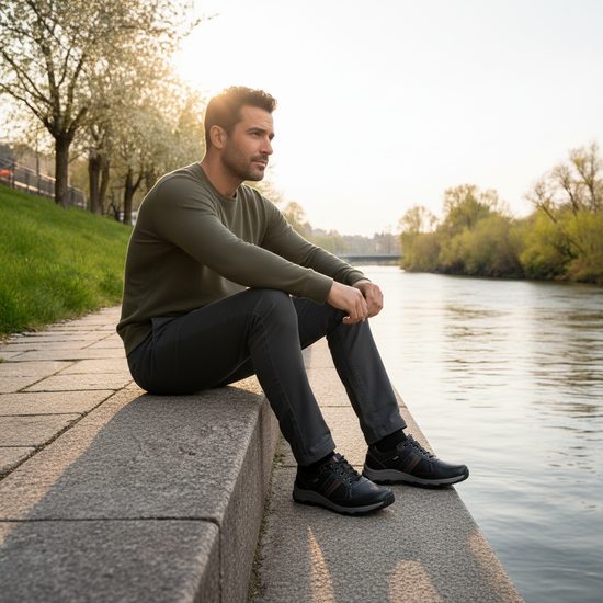 Pánské polobotky černé Josef Seibel Leroy 56 na široké chodidlo