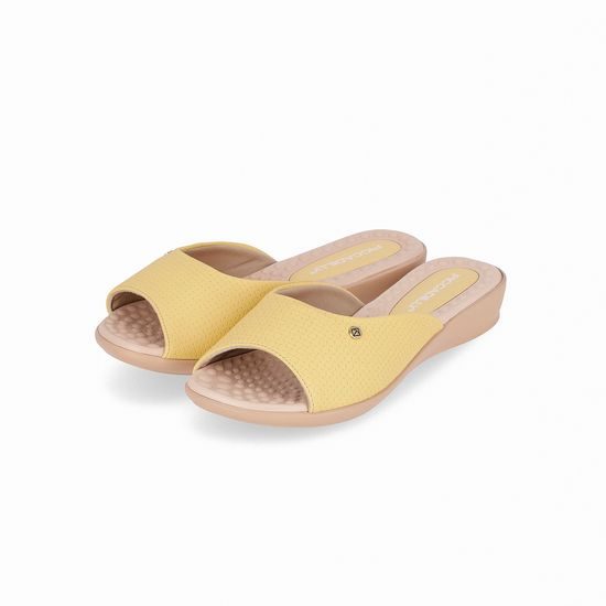 Nadměrné dámské pantofle žluté Piccadilly Camila 500352-032 na hallux
