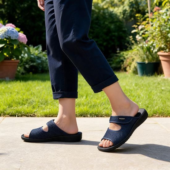 Dámské zdravotní pantofle Flexi modré na hallux