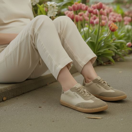 Dámské barefoot tenisky hnědé De Plus EV.BF-01 široká špička