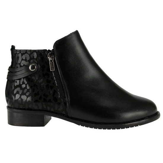 Nadměrné kotníkové boty De Plus černé 9642-K-M - black/F-241 leather