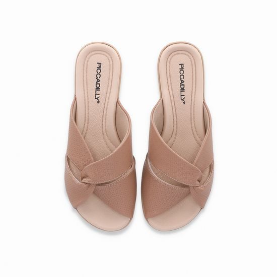 Nadměrné dámské pantofle hnědé Piccadilly 500376-010 na hallux