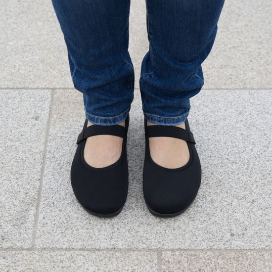 Baleríny černé Mediline elastické 622697 na hallux