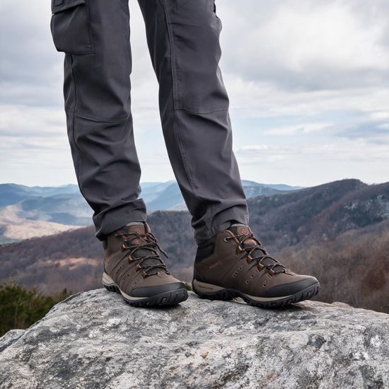Nadměrné pánské zimní kotníkové boty hnědé Columbia Woodburn II Chukka Waterproof Omni-Heat