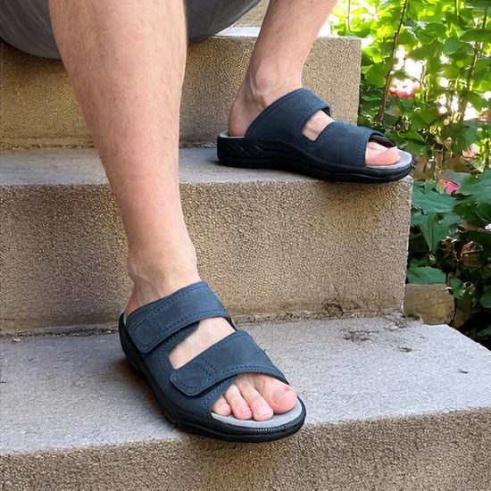 Pantofle pánské Jomos 503601 modré na vysoký nárt