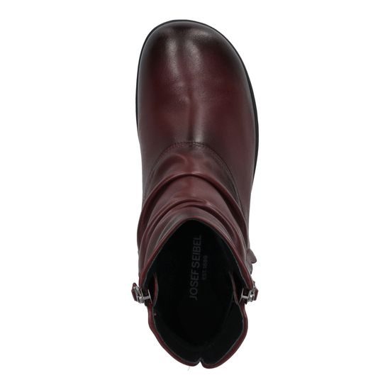 Dámské zimní kotníkové boty kožené Josef Seibel Naly 24 bordo zateplené široká špička