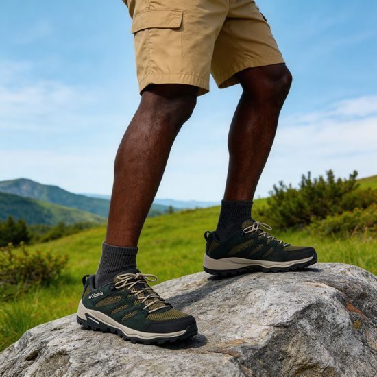 Nadměrné pánské nízké trekové boty zelené Redmond IV Breathe na vysoký nárt