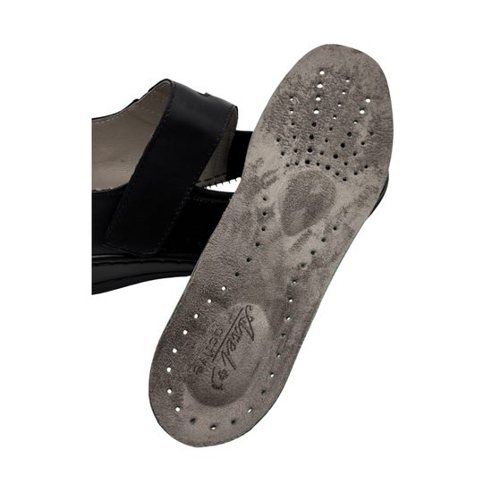 Baleríny dámské černé Axel kožené 1878 na široké chodidlo