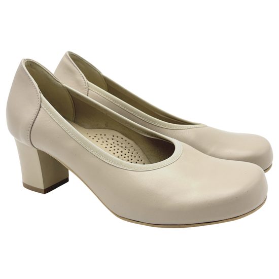 Béžové bosolodičky Hana - široká špička (Široké)