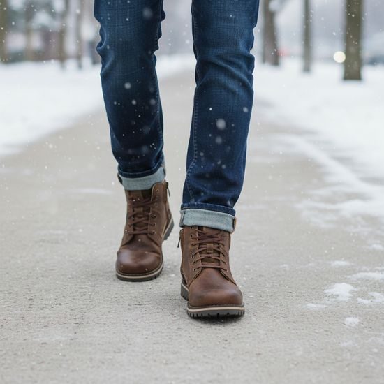 Pánské zimní kotníkové boty hnědé De Plus KO885