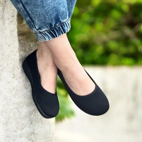 Baleríny černé Mediline elastické 627228 na hallux
