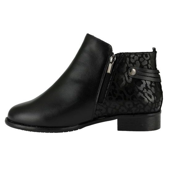 Nadměrné kotníkové boty De Plus černé 9642-K-M - black/F-241 leather