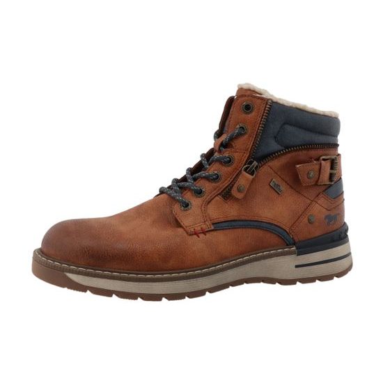 Nadměrné pánské zimní kotníkové boty hnědé Mustang 15M0011002