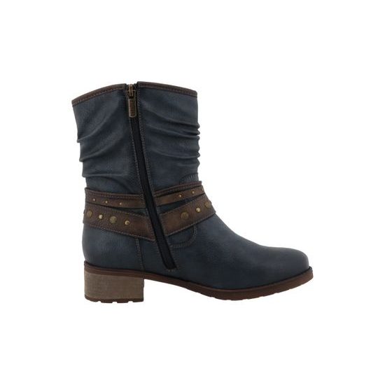 Nadměrné dámské kozačky modré Mustang 15M0062003