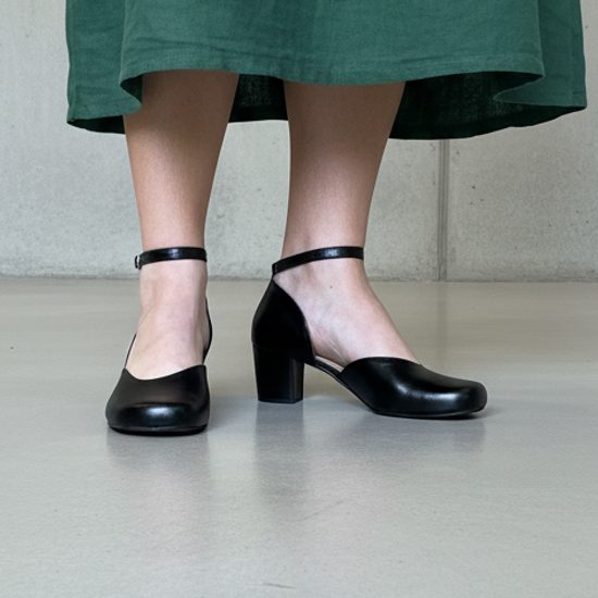 Černé bosolodičky De Plus F.176-X1H-5510 kožené široká špička