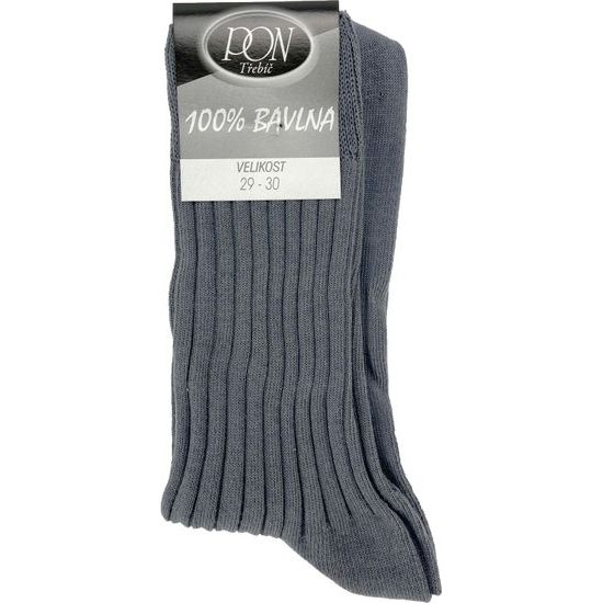 Ponožky PON 100% bavlna stř.šedé