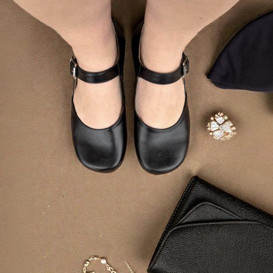 Černé baleríny Stela - široká špička (Standard)