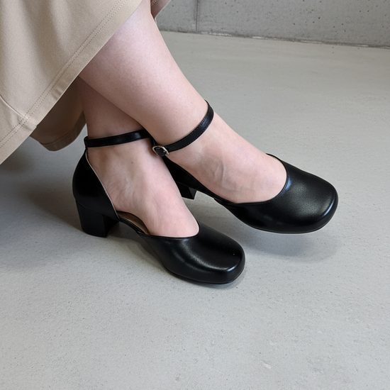 Černé bosolodičky De Plus F.176-X1H-5510 kožené široká špička