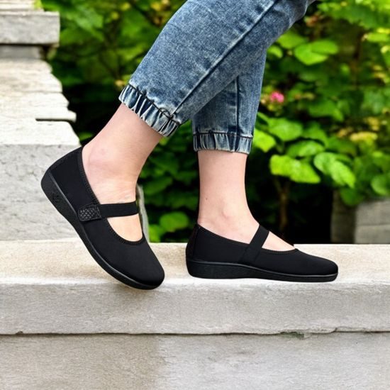 Baleríny černé Mediline elastické 622697 na hallux