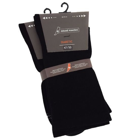 Zdravotní diabetické rozšířené Zdravé ponožky černé 2 páry