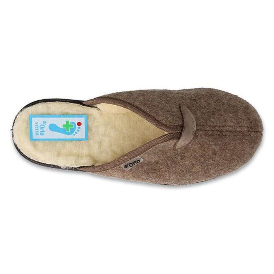 Pantofle Dr. Orto hnědé 937D635 na široké chodidlo