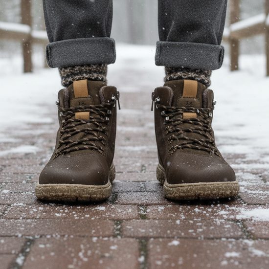 Pánské barefoot zimní kotníkové boty hnědé Josef Seibel Wallace 03 široká špička