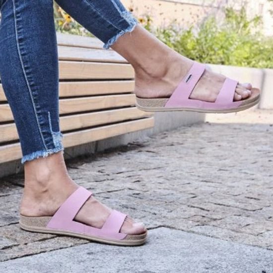 Dámské zdravotní pantofle Medistyle kožené růžové Nora