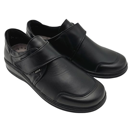 Polobotky dámské černé Axel kožené 1705 na široké chodidlo