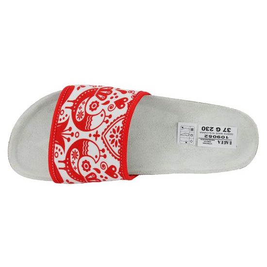 Pantofle Barea bílo-červené 109052