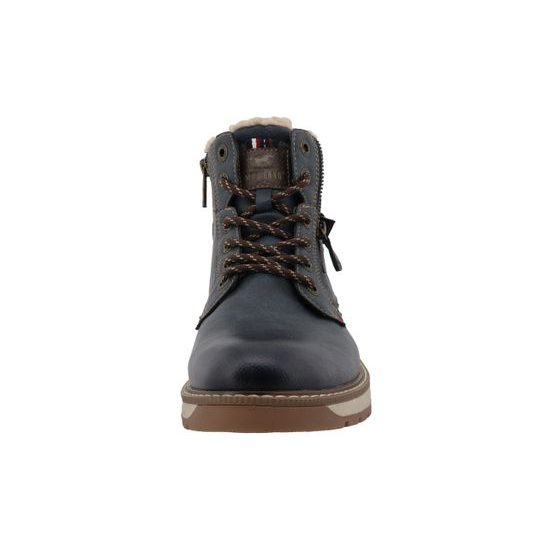 Nadměrné pánské zimní kotníkové boty modré Mustang 15M0011002