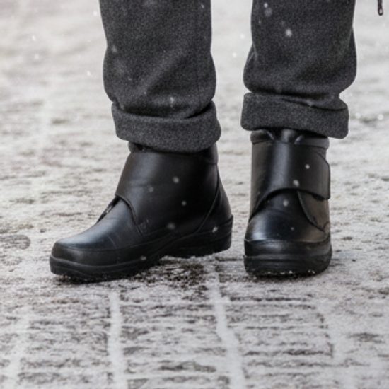 Dámské zimní kotníkové boty kožené Mediline Teresa 05 černé s kožíškem na hallux