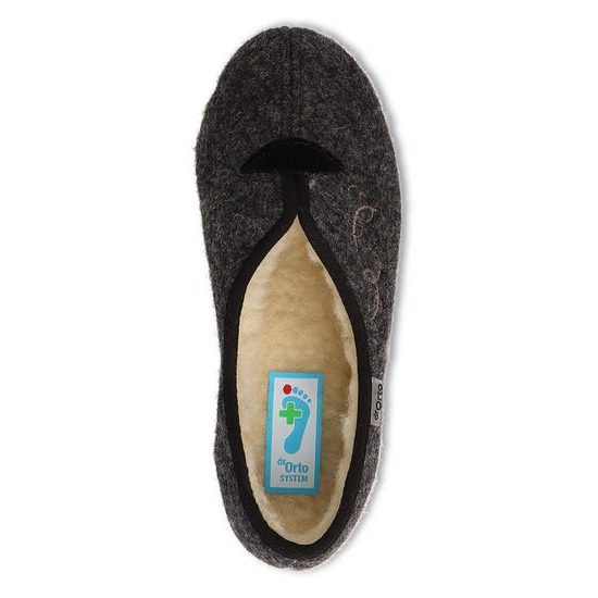 Dámské bačkory Dr. Orto šedé 940D357 zateplené na klínku