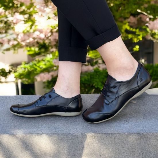 Polobotky dámské černé Josef Seibel kožené Fiona 01 široká špička