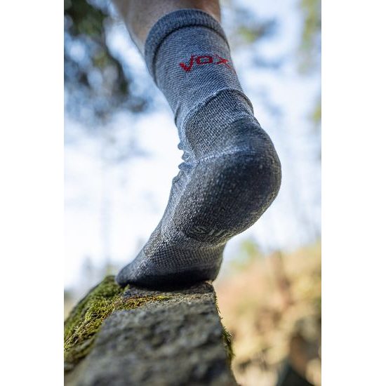 Teplé merino ponožky VoXX Granit se stříbrem světle šedé