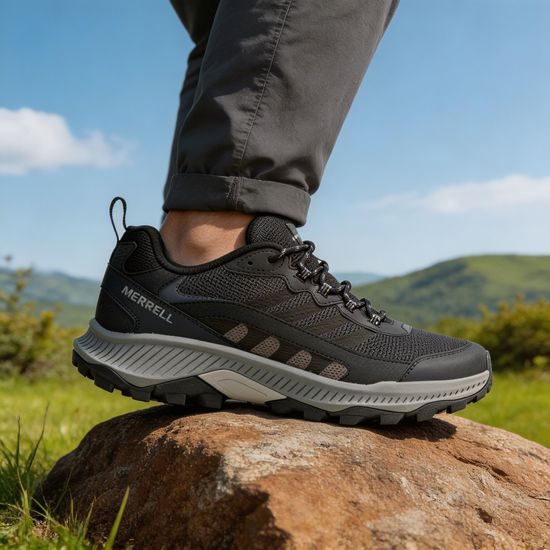 Nadměrné pánské nízké trekové boty černé Merrell Speed Strike 2