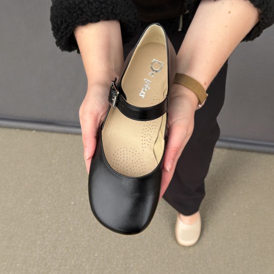 Černé baleríny Stela - široká špička (Standard)