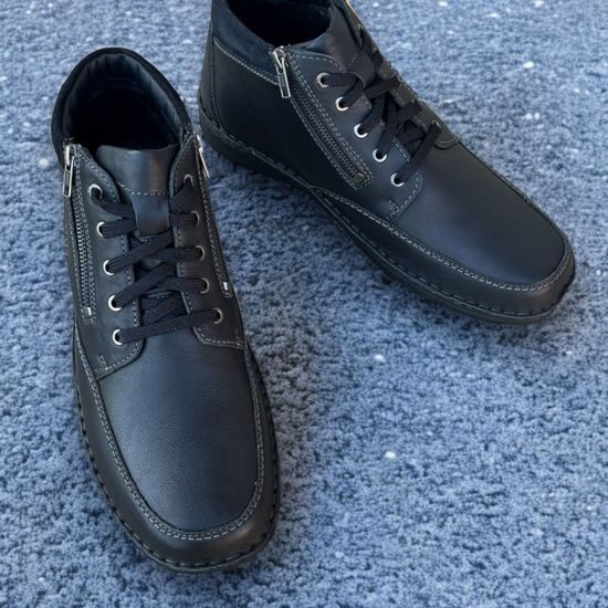 Pánské zimní kotníkové boty kožené Josef Seibel New Anvers 84 černé zateplené na široké chodidlo