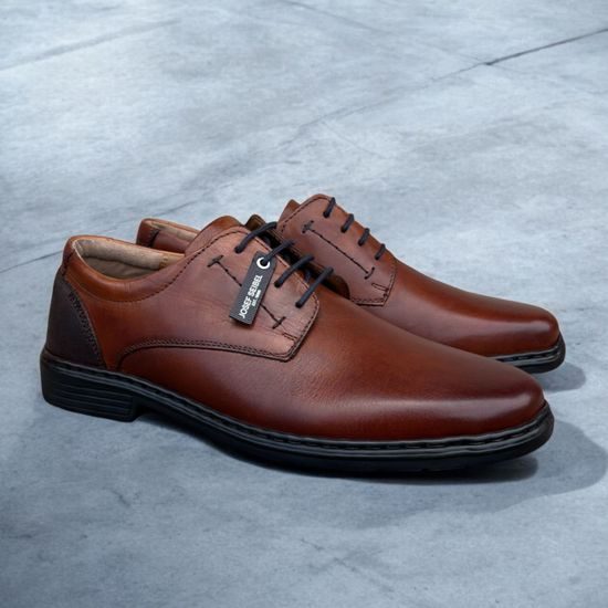 Polobotky pánské hnědé Josef Seibel kožené Alastair 01 na široké chodidlo