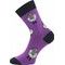 Veselé merino ponožky Voxx Vlněnka se stříbrem ovečky fialová