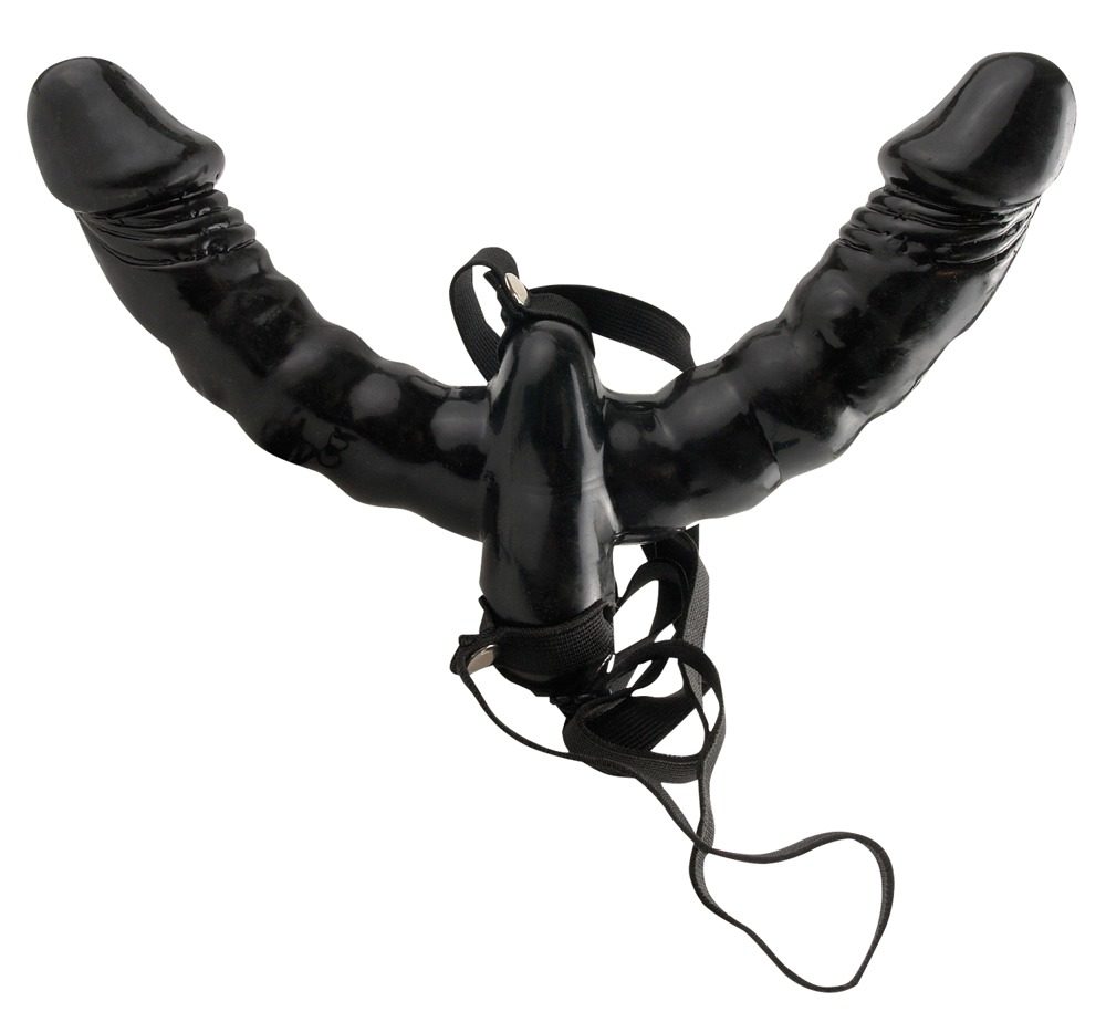 Fetish Fantasy Vibrating Double Delight Strap-On, pripínací obojstranný
